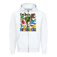 White embrace differences Zipper Hoodie - Artiststas