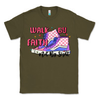 Army Green walk by faith Classic Tee - MaliasSmallBusiness