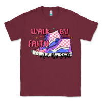Burgundy walk by faith Classic Tee - MaliasSmallBusiness