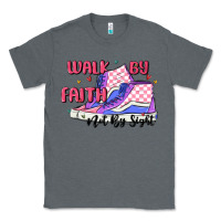 Charcoal Heather walk by faith Classic Tee - MaliasSmallBusiness