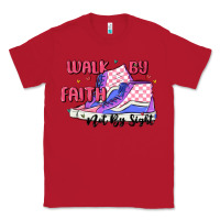 Red walk by faith Classic Tee - MaliasSmallBusiness