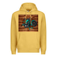 Antique Gold woodgrain motorcycle Premium Hoodie - TumblerDesignByShophia