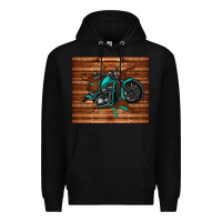 Black woodgrain motorcycle Premium Hoodie - TumblerDesignByShophia