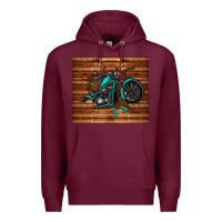 Burgundy woodgrain motorcycle Premium Hoodie - TumblerDesignByShophia