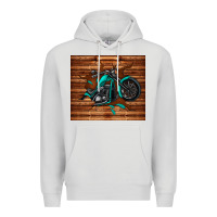 Dove Grey woodgrain motorcycle Premium Hoodie - TumblerDesignByShophia