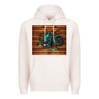 Pale Pink woodgrain motorcycle Premium Hoodie - TumblerDesignByShophia