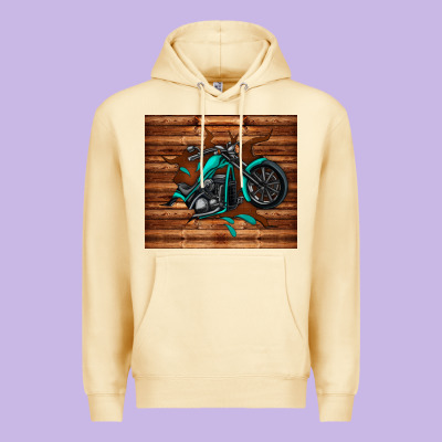 Woodgrain Motorcycle Premium Hoodie Designed By Tumblerdesignbyshophia