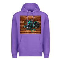 Purple woodgrain motorcycle Premium Hoodie - TumblerDesignByShophia
