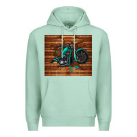 Seafoam woodgrain motorcycle Premium Hoodie - TumblerDesignByShophia