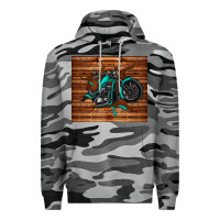 Slate Camo woodgrain motorcycle Premium Hoodie - TumblerDesignByShophia