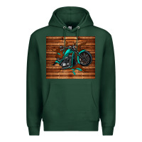 Sports Green woodgrain motorcycle Premium Hoodie - TumblerDesignByShophia