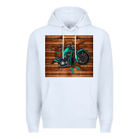 White woodgrain motorcycle Premium Hoodie - TumblerDesignByShophia