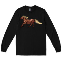 Black running horse Long Sleeve Tee - NancyCooperArtShop