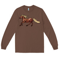 Chestnut running horse Long Sleeve Tee - NancyCooperArtShop