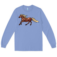 Colony Blue running horse Long Sleeve Tee - NancyCooperArtShop
