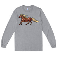 Heather Grey running horse Long Sleeve Tee - NancyCooperArtShop