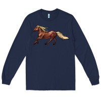 Navy running horse Long Sleeve Tee - NancyCooperArtShop