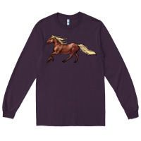 Plum running horse Long Sleeve Tee - NancyCooperArtShop