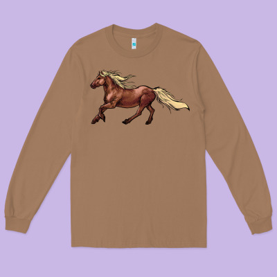 Running Horse Long Sleeve Tee Designed By Nancycooperartshop