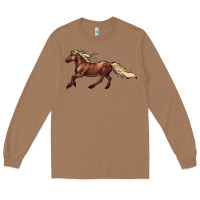 Toasted Coconut running horse Long Sleeve Tee - NancyCooperArtShop