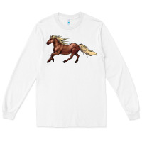 White running horse Long Sleeve Tee - NancyCooperArtShop