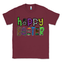Burgundy Happy Easter Classic Tee - CowhideDigitalArt