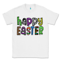 White Happy Easter Classic Tee - CowhideDigitalArt