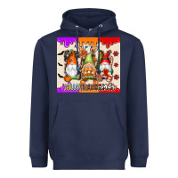 Navy Happy Hallothanksmas gnomes Heavyweight Hoodie - texasbilliewilder
