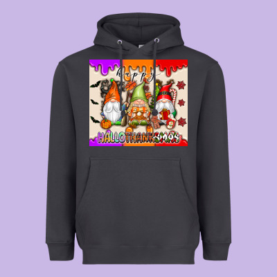 Happy Hallothanksmas Gnomes Heavyweight Hoodie Designed By Texasbilliewilder