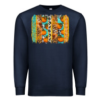 Navy Fall Pumpkin brushstrokes Premium Sweatshirt - NancyCooperArtShop