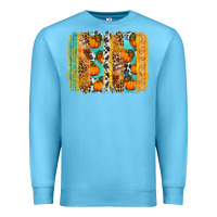 Ocean Blue Fall Pumpkin brushstrokes Premium Sweatshirt - NancyCooperArtShop