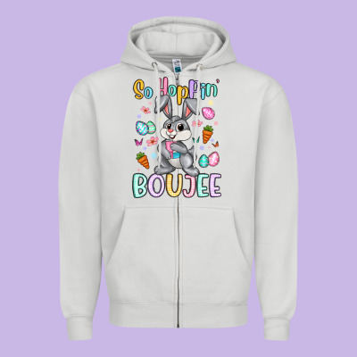 So Hoppin Boujee Zipper Hoodie Designed By Artiststas