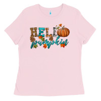 Bubblegum Pink hello pumpkin Ladies Tee - HRA Design Shop