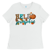 White hello pumpkin Ladies Tee - HRA Design Shop