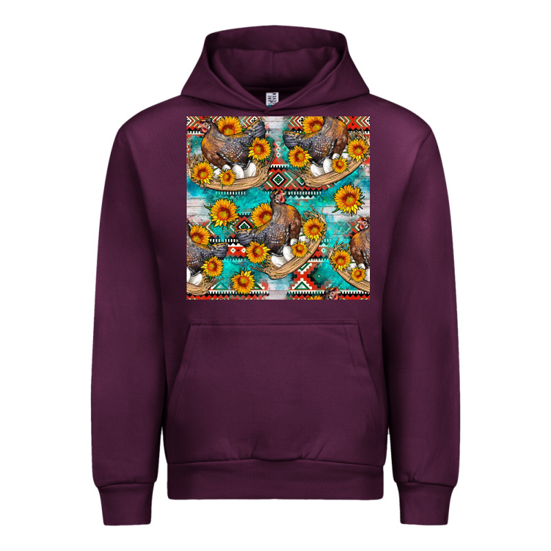 Chicken With Eggs And Sunflowers Seamles Pattern Urban Hoodie by FaDigitalArtStudio | Teevron