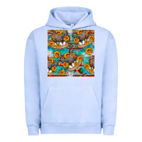 Pigment Grape Ice chicken with eggs and sunflowers seamles pattern Urban Hoodie - FaDigitalArtStudio