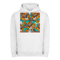 Pigment Lunar Rock chicken with eggs and sunflowers seamles pattern Urban Hoodie - FaDigitalArtStudio