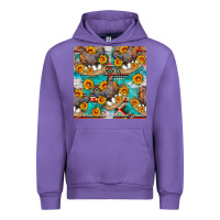 Tulip chicken with eggs and sunflowers seamles pattern Urban Hoodie - FaDigitalArtStudio