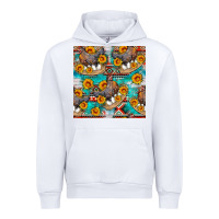 White chicken with eggs and sunflowers seamles pattern Urban Hoodie - FaDigitalArtStudio