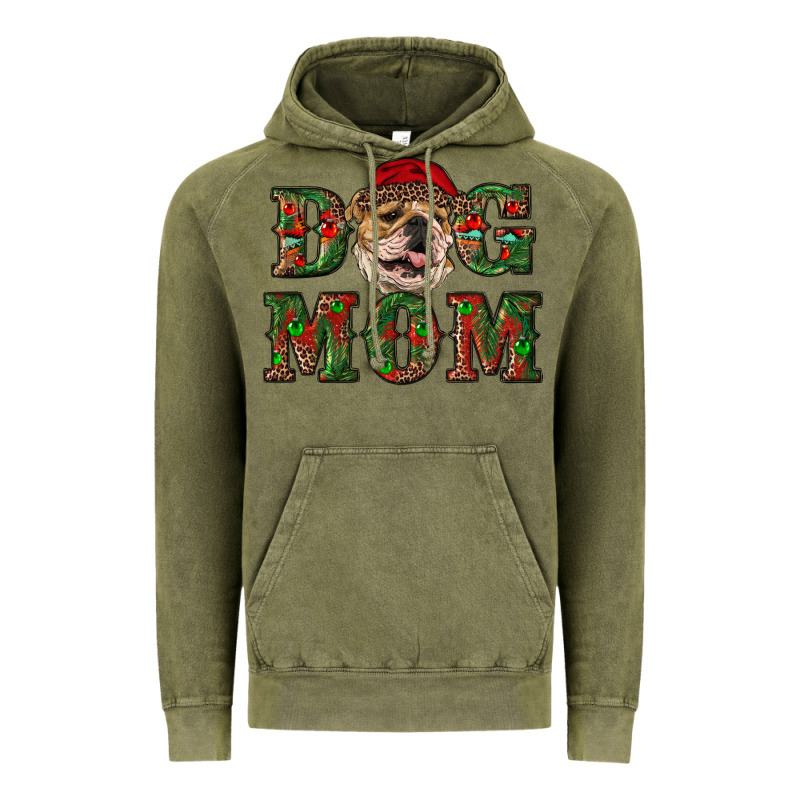Christmas English Bulldog Mom Vintage Hoodie by RanaPortraitStore | Teevron