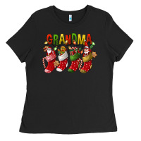 Black christmas grandma Ladies Tee - FaDigitalArtStudio
