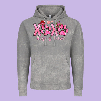 Xoxo Hugs And Kisses Paws Vintage Hoodie Designed By Nancycooperartshop
