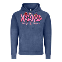 Vintage Denim xoxo hugs and kisses paws Vintage Hoodie - NancyCooperArtShop