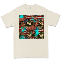 Bone hunting deer american flag seamless pattern Premium Tee - HRA Design Shop