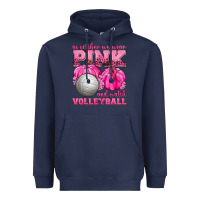 Navy In October We Wear Pink and Watch Volleyball Heavyweight Hoodie - texasbilliewilder