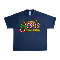 Navy jesus is the reason with christmas candy ado Urban Heavy Tee - AdoDesignShop