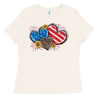 Bone American Flag heart Ladies Tee - CowGirlArtShop