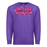 Purple Breast Cancer Daycare Worker Premium Sweatshirt - texasbilliewilder