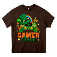 Chocolate Brown Gamer chaun st.patricks day Heavy Core Tee - Neo Western
