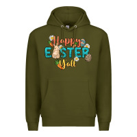 Army Green Happy Easter y'all Easter Day Premium Hoodie - HowdyJamesFarm